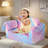 Bellemave® Comfy 2 - in - 1 Flip Open Couch Sleeper for Kids Pink Small Sofa (Compression Modular) - Bellemave
